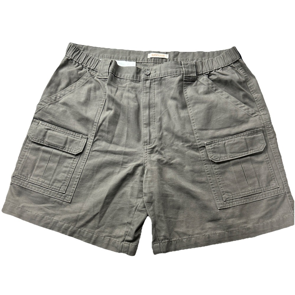 Savane Mens Cargo Shorts Size 40 Brown Casual Cotton 7 Inch Inseam